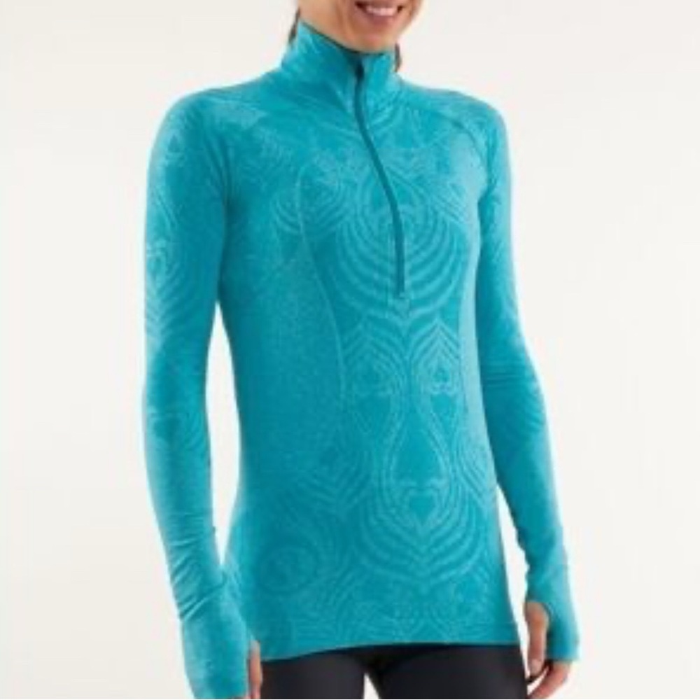 Lululemon Teal Long-Sleeve Quarter-Zip Top